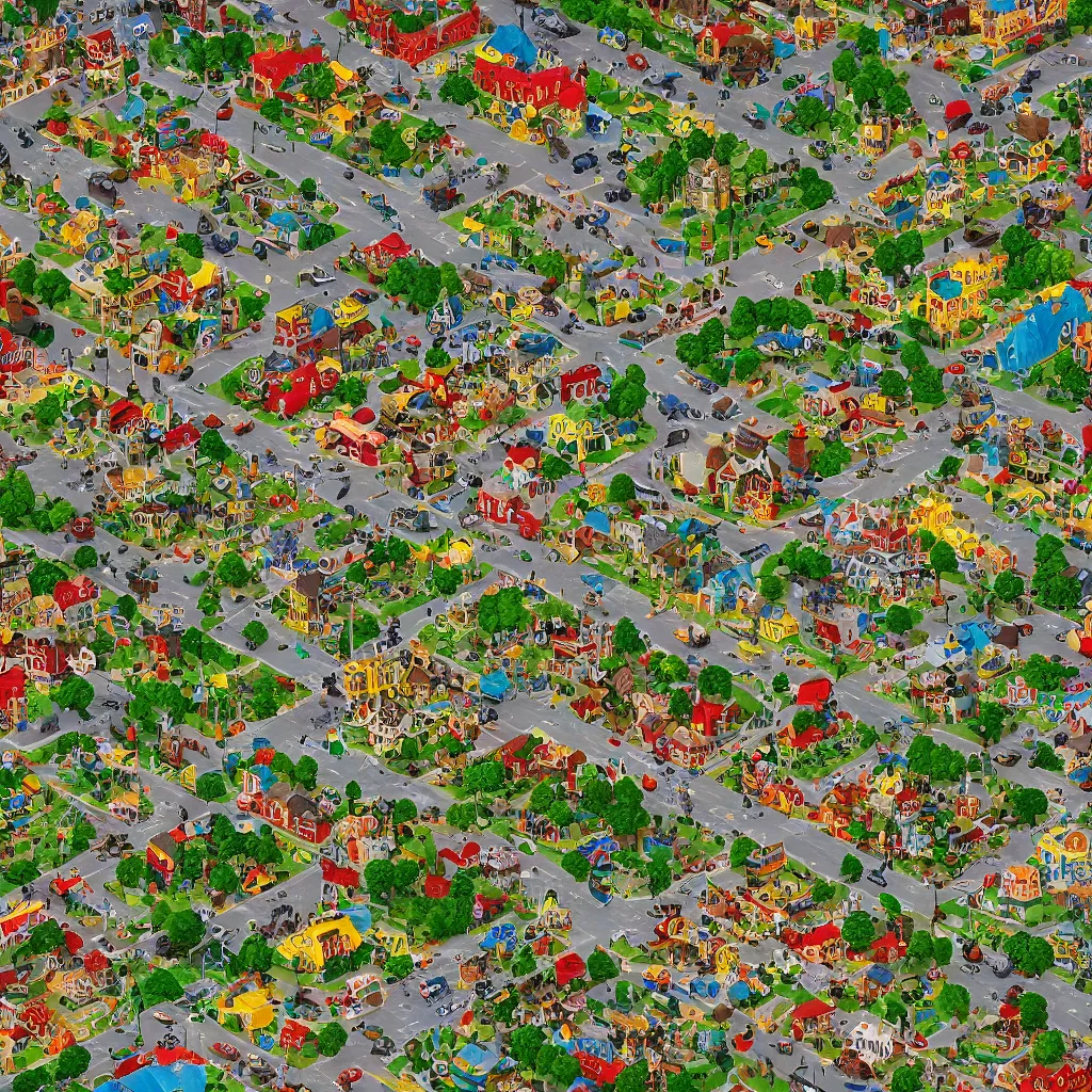 Prompt: Zoomed in portion of a map, busytown by richard scarry map, d&d map, extreme detail, octane render 8k, quality, trending on artstation, by greg rutkowski