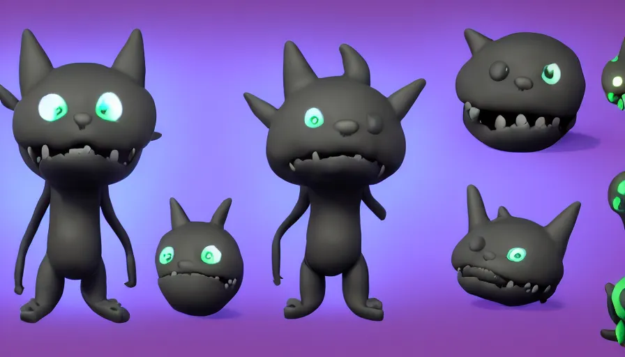 Image similar to a digital art portrait of black slime cat character design from five nights at freddy, cute liquid ink cat character sheet, 4 k, ultra detail, volumetric lighting, unreal engine, octane render