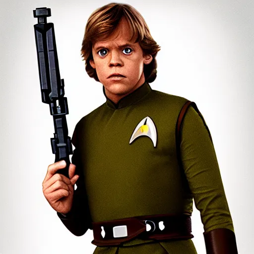 Image similar to luke skywalker in a starfleet uniform