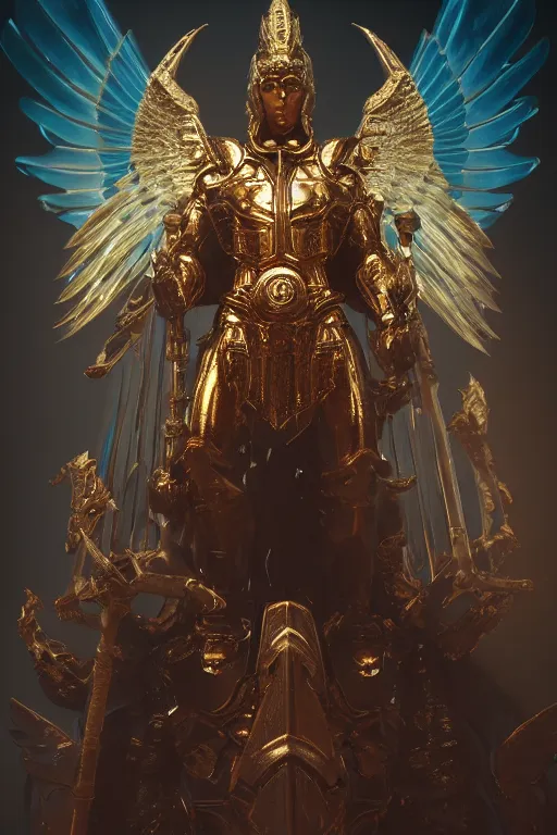 Image similar to archangel micheal by tsuyoshi nagano, illustration, cinematic lighting, hyperdetailed, 8 k, symmetrical, trending on artstation