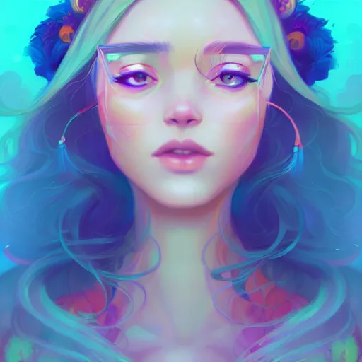 Image similar to portrait of a beautiful hippie, art by lois van baarle and ross tran and sam yang, digital art, high detail, sharp focus, trending on artstation, deviantart, pinterest, 4 k uhd image