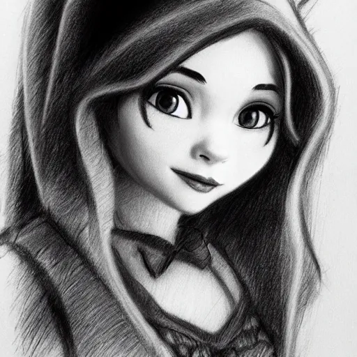 Image similar to milt kahl pencil sketch of chloe grace moretz as snow white