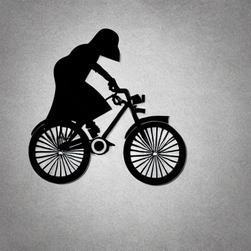 Image similar to Darth Vader riding a bicycle, photo realistic, award-winning, highly-detailed