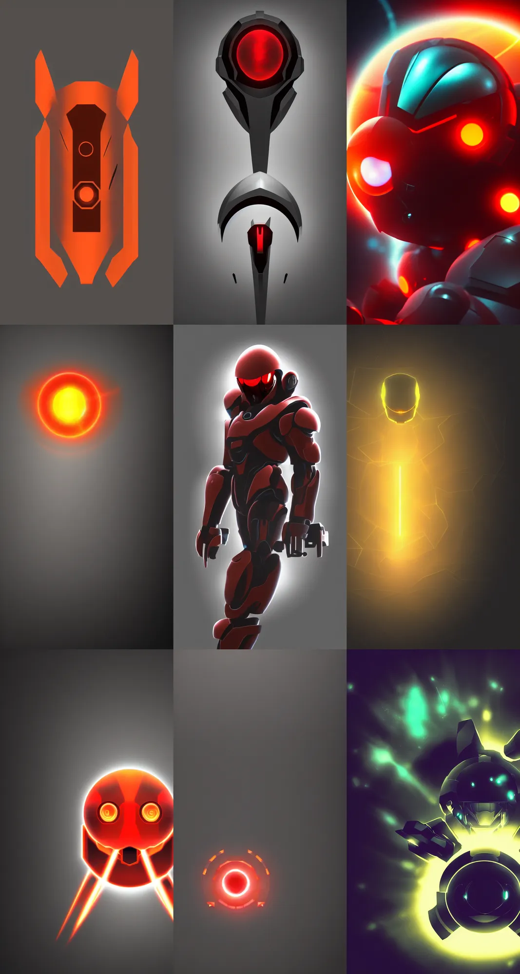 Prompt: a minimalist wallpaper of a metroid, dark background, desktop background, behance, artstation, deviantart, global illumination, ray tracing