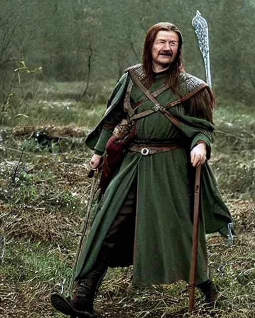 Image similar to Lukashenko in the role of Boromir, film still