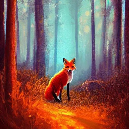 Image similar to a portrait of a fox in a scenic environment by alena aenami