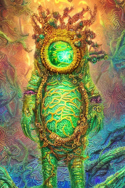 Image similar to creature sushi roots cactus elemental flush of force nature micro world fluo light deepdream a wild amazing steampunk baroque ancient alien creature, intricate detail, colorful digital painting radiating a glowing aura global illumination ray tracing