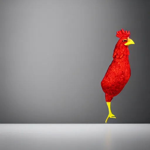 Image similar to a high quality photo of a chicken wearing a suit, realism, 8k, disco diffusion