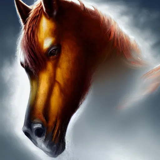 Prompt: fiery war horse, artstation hall of fame gallery, editors choice, #1 digital painting of all time, most beautiful image ever created, emotionally evocative, greatest art ever made, lifetime achievement magnum opus masterpiece, the most amazing breathtaking image with the deepest message ever painted, a thing of beauty beyond imagination or words,4k, highly detailed, cinematic lighting