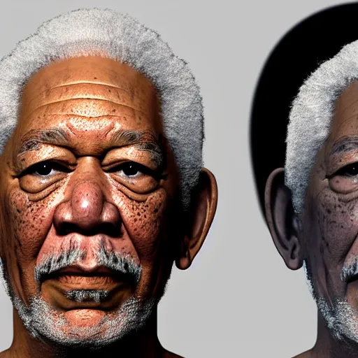 Image similar to 3 d render of morgan freeman