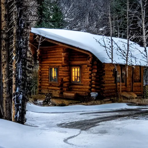 Prompt: a cabin in the woods