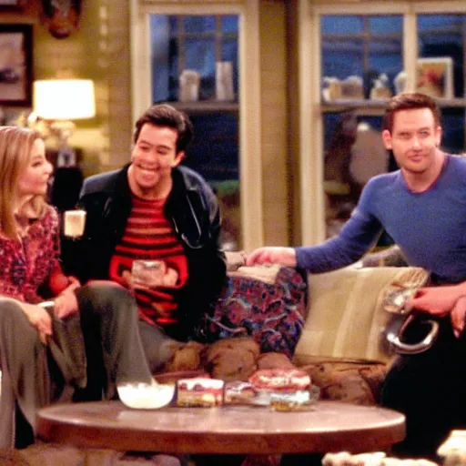 Prompt: the beast guest stars on friends and devours ross