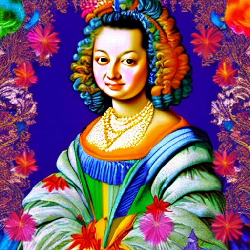 Image similar to baroque portrait Lisa Frank