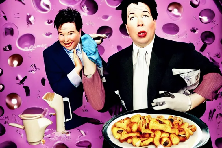 Prompt: michael mcintyre in the film breakfast at tiffanys. by david lachapelle