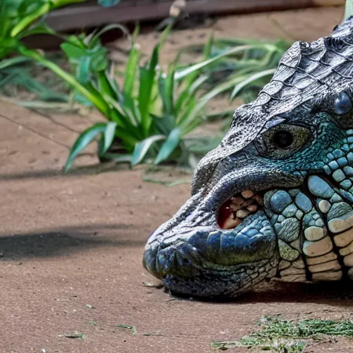 Image similar to baby in the alligator enclosure