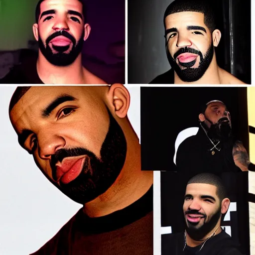 Prompt: drake as the 6 god