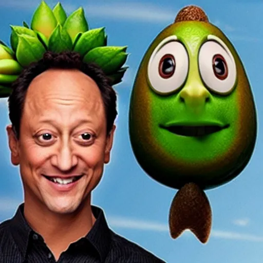 Image similar to rob schneider as an avocado