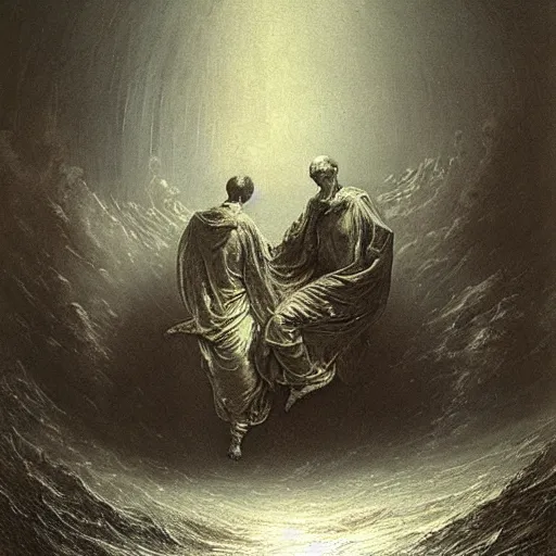 Prompt: this is hell, oil painting by gustave dore