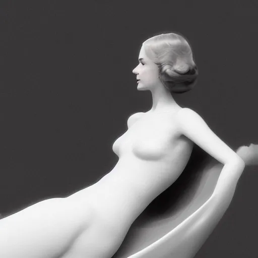 Image similar to a beautiful woman in an elegant see-thru white dress, wearing a black bikini underneath, 1920s, by Ilya Repin and WLOP, 8k octane render