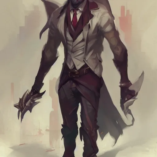 Prompt: concept art of league of legends gentleman from hell, greg rutkowski, trending on artstation, highly detailed