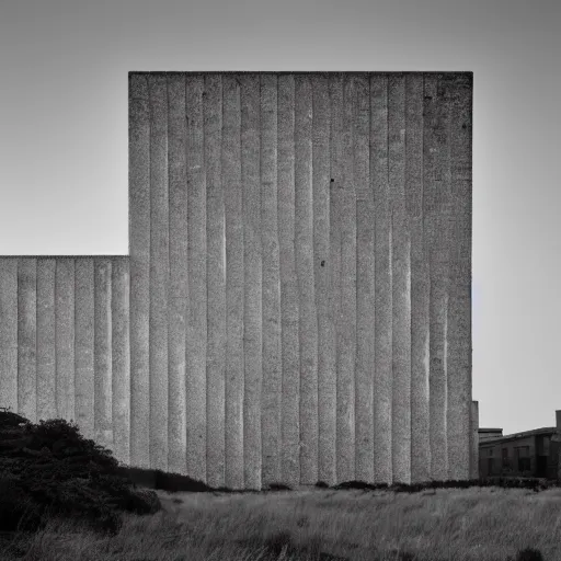 Prompt: brutalist architectural landscape