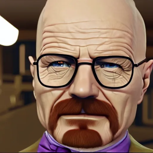 Image similar to Walter White as Willy Wonka inside the chocolate factory, photorealistic, 8k, unreal engine