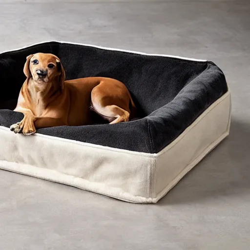 Prompt: luxurious dog bed inspired by Marcel Breuer