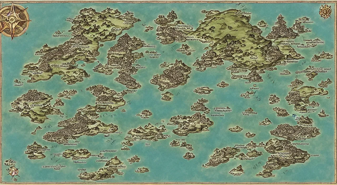 Image similar to detailed map of a fantasy world