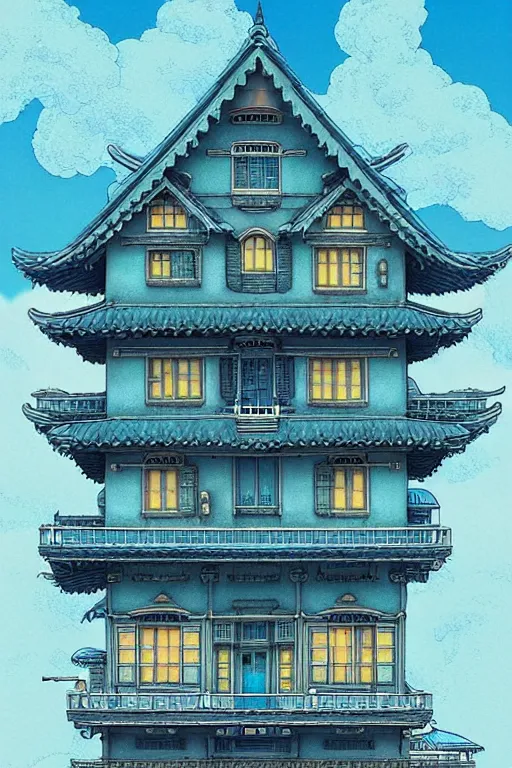 Prompt: sea blue house :: by studio ghibli :: intricate complexity, dramatic lighting,8k