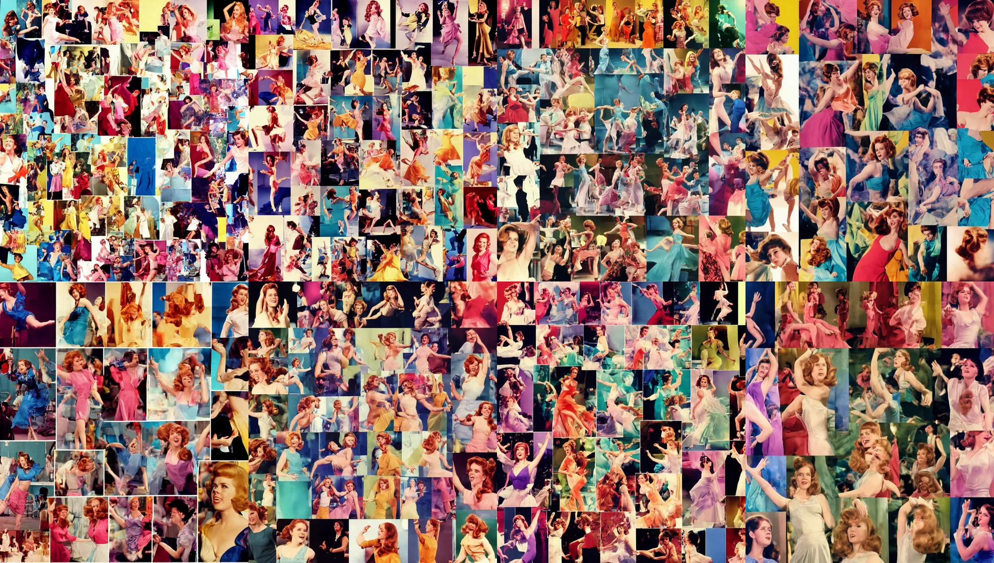 Image similar to collage of dancing amy adams, 1 9 6 0 s technicolor