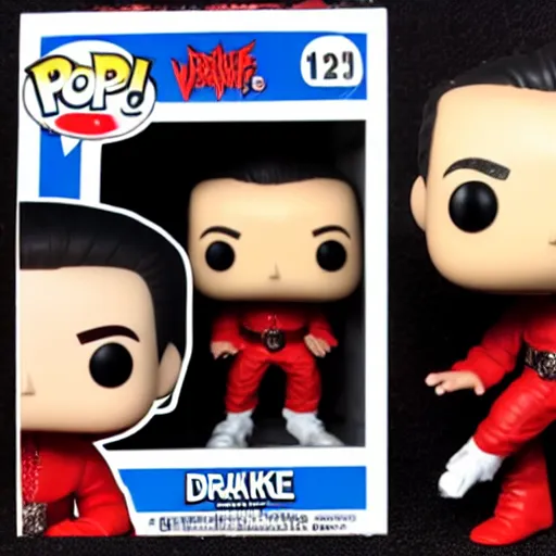 Image similar to funko pop of drake wearing a vampire outfit