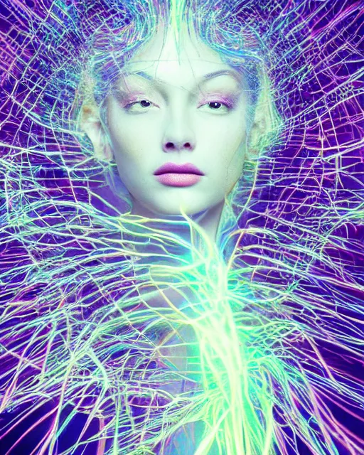 Image similar to luminescent long exposure light painting by dr. seuss of an optical illusion beauteous practical sumptuous full frame photo realistic face, lifelike incredible hair, crystalline masterpiece incrustations, hyperdetailed face, elegant pose, movie still, intricate, octane render, cinematic forest lighting,