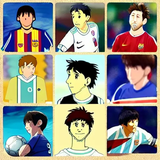 Image similar to Messi in the style of Studio Ghibli