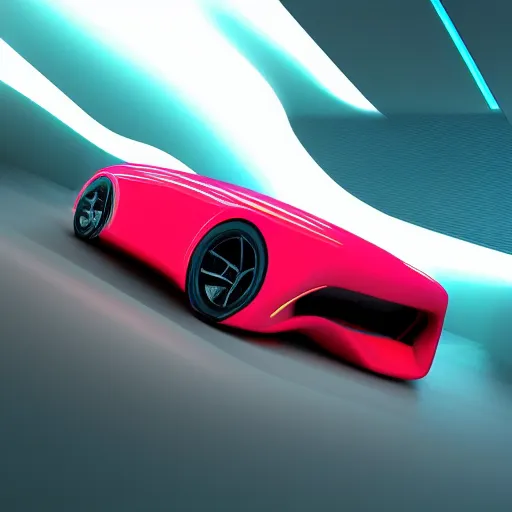 Image similar to concept car, digital art, 3d render, fast, motion blur, neon