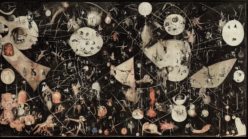 Image similar to a beauty is a virus television, dreamy painting of coronavirus, dark, sinister, detailed scientific epidemology contagion math diagram, by Ernst Haeckl and Hieronymous Bosch