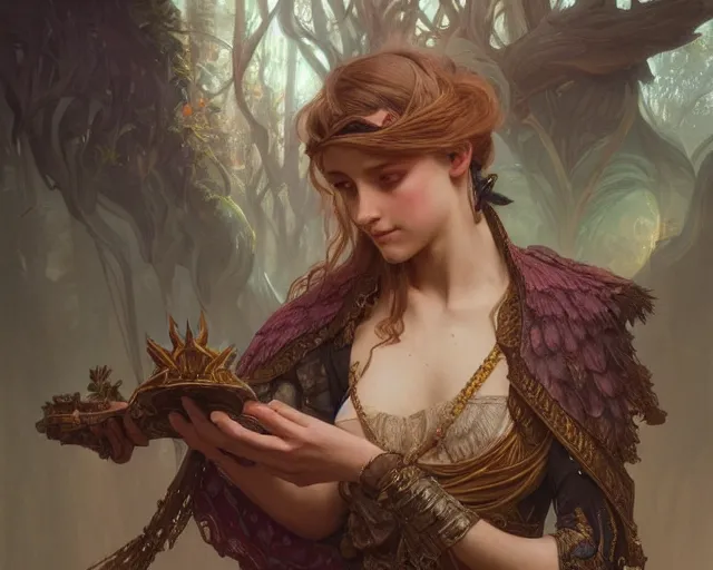 Image similar to photography of edward julius detmold, deep focus, d & d, fantasy, intricate, elegant, highly detailed, digital painting, artstation, concept art, matte, sharp focus, illustration, hearthstone, art by artgerm and greg rutkowski and alphonse mucha