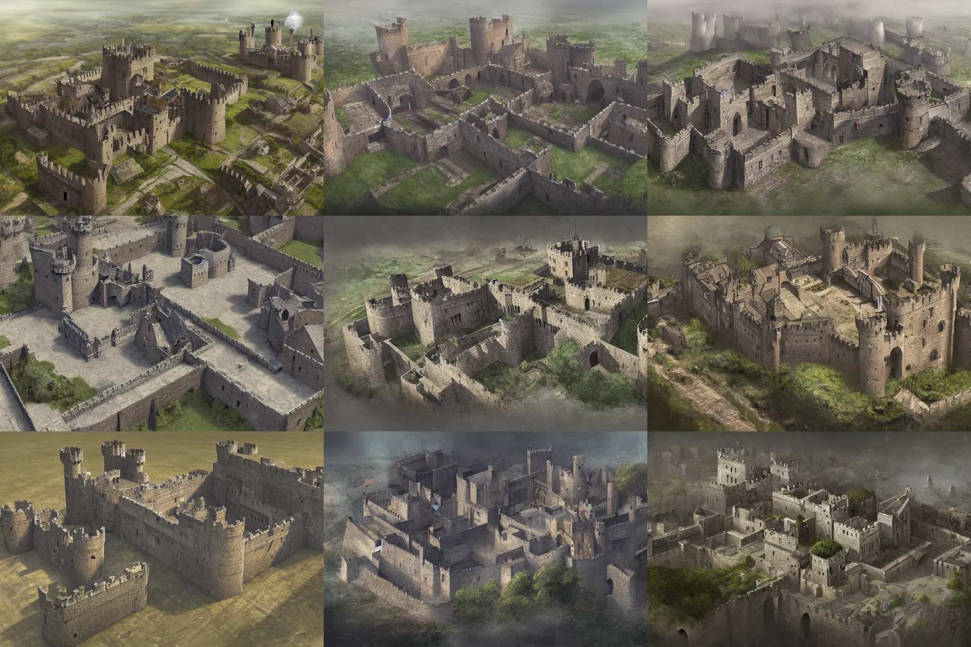 medieval castles birds eye view