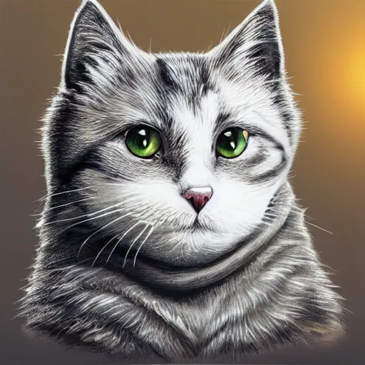 Image similar to cat theme logo, cat theme banner, cat design, a smiling cat, trending on artstation, lovely and cute, fantasy art, 8 k resolution, cynical realism, computer art, conceptual art