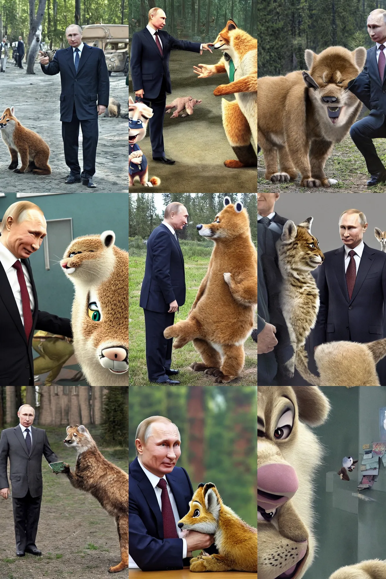 Prompt: putin as an animal in zootopia