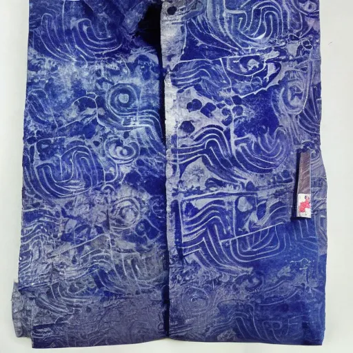 Image similar to indigo batik dyed motif japan boro style