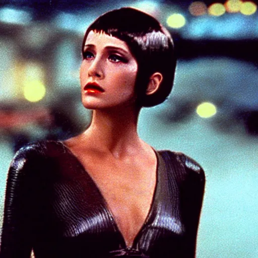 Image similar to rachael. still from blade runner.