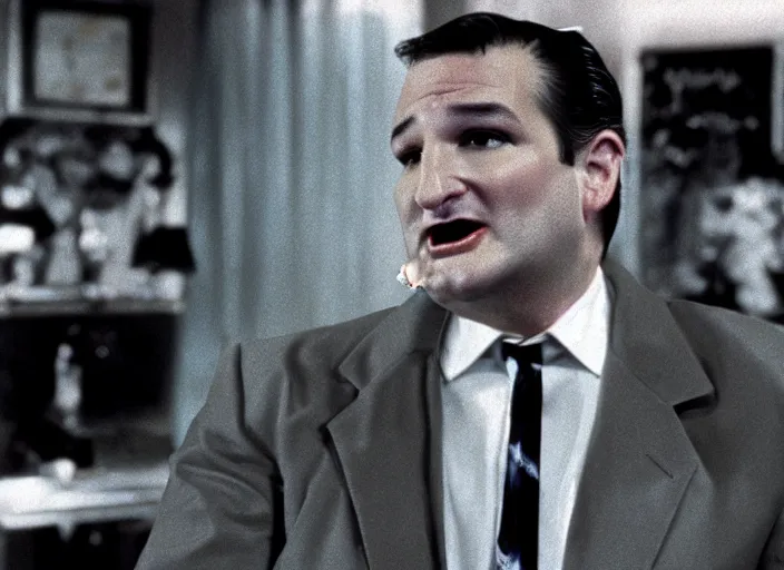 Image similar to ted cruz as candyman, movie still, from the candyman 1 9 9 2 movie, 8 k, realistic