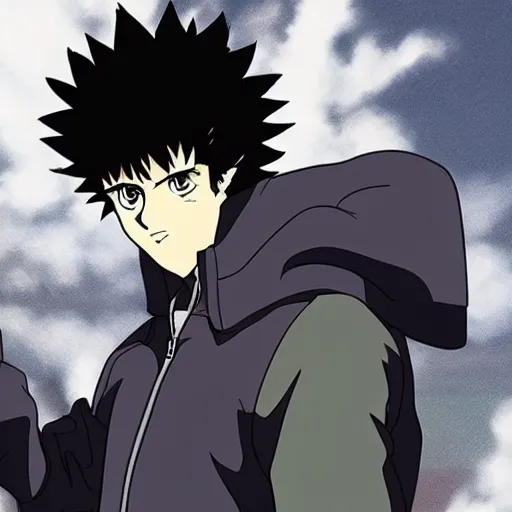 Image similar to spike spiegel wearing techwear, anime