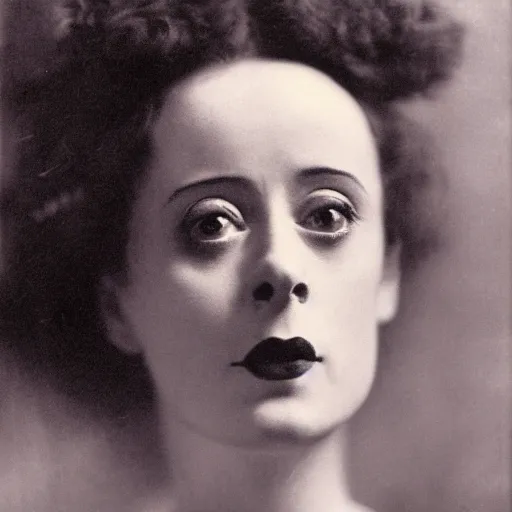 Prompt: dslr photo portrait still of young elsa lanchester, 8 5 mm, f 1. 8, by gustave dore,