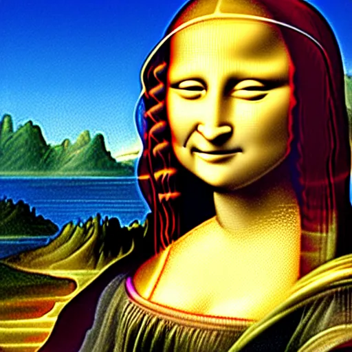 Image similar to mona lisa by lisa frank and jim lee