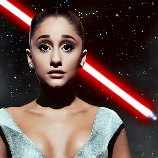 Prompt: Ariana Grande in star wars. lightsaber,. 8K resolution. award winning photography,