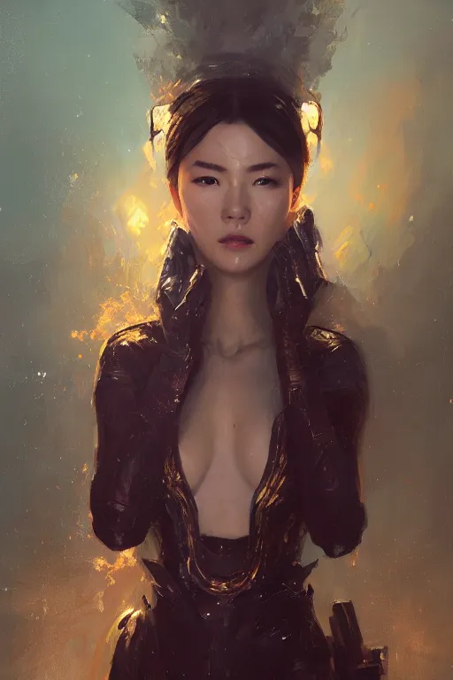 Image similar to a fancy portrait of an attractive alian lady by Greg Rutkowski, Sung Choi, Mitchell Mohrhauser, Maciej Kuciara, Johnson Ting, Maxim Verehin, Peter Konig, final fantasy , 8k photorealistic, cinematic lighting, HD, high details, atmospheric , trending on artstation