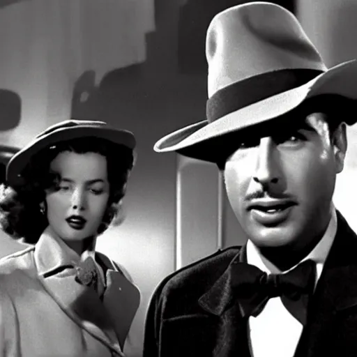 Image similar to A screenshot from a deleted scene of Casablanca (1942)