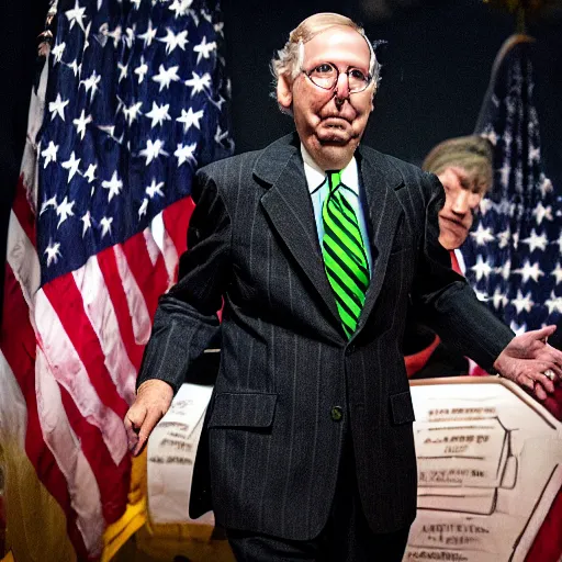 Prompt: Mitch McConnell is a turtle hell demon