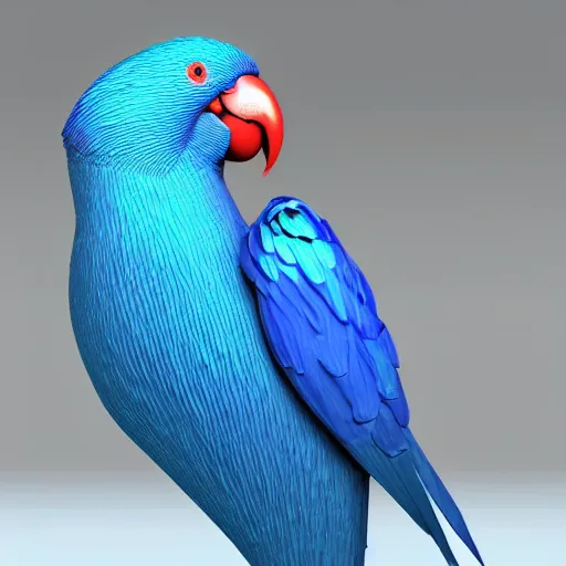 Image similar to blue liquid motion fluids forming blue parrot bird, hyper detailed, houdini render